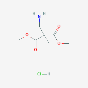 molecular formula C7H14ClNO4 B2931262 Dimethyl 2-(aminomethyl)-2-methylpropanedioate;hydrochloride CAS No. 554450-65-6