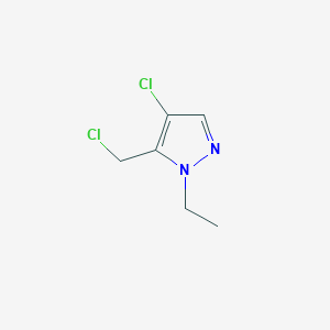 molecular formula C6H8Cl2N2 B2931265 4-chloro-5-(chloromethyl)-1-ethyl-1H-pyrazole CAS No. 1698238-77-5