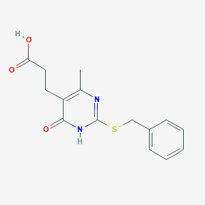 3-[2-(Benzylthio)-4-methyl-6-oxo-1,6-dihydropyrimidin-5-yl]propanoic acid