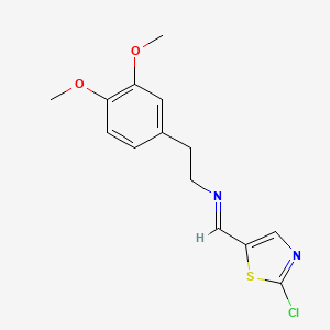N-[(E)-(2-chloro-1,3-thiazol-5-yl)methylidene]-2-(3,4-dimethoxyphenyl)-1-ethanamine