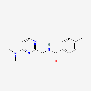 molecular formula C16H20N4O B2931276 N-((4-(dimethylamino)-6-methylpyrimidin-2-yl)methyl)-4-methylbenzamide CAS No. 1797662-25-9