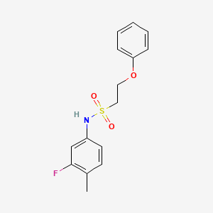 molecular formula C15H16FNO3S B2931278 N-(3-fluoro-4-methylphenyl)-2-phenoxyethanesulfonamide CAS No. 1351614-59-9