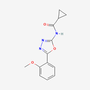 molecular formula C13H13N3O3 B2931279 N-(5-(2-methoxyphenyl)-1,3,4-oxadiazol-2-yl)cyclopropanecarboxamide CAS No. 888413-97-6
