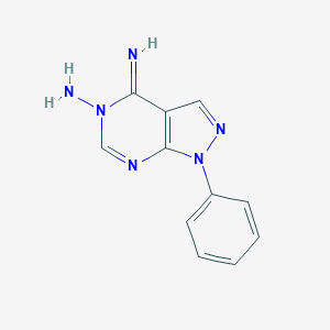 molecular formula C11H10N6 B293128 1-Phenyl-4-imino-4,5-dihydro-1H-pyrazolo[3,4-d]pyrimidine-5-amine 