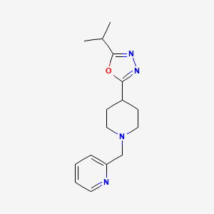 molecular formula C16H22N4O B2931280 2-Isopropyl-5-(1-(pyridin-2-ylmethyl)piperidin-4-yl)-1,3,4-oxadiazole CAS No. 1421491-14-6