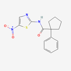 molecular formula C15H15N3O3S B2931284 N-(5-nitro-1,3-thiazol-2-yl)-1-phenylcyclopentane-1-carboxamide CAS No. 1022026-41-0