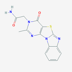 molecular formula C14H11N5O2S B293129 2-(2-methyl-4-oxopyrimido[4',5':4,5][1,3]thiazolo[3,2-a]benzimidazol-3(4H)-yl)acetamide 