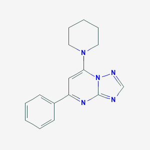 molecular formula C16H17N5 B293130 5-Phenyl-7-piperidino[1,2,4]triazolo[1,5-a]pyrimidine 