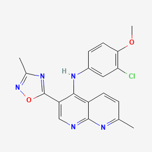 molecular formula C19H16ClN5O2 B2931301 N-(3-chloro-4-methoxyphenyl)-7-methyl-3-(3-methyl-1,2,4-oxadiazol-5-yl)-1,8-naphthyridin-4-amine CAS No. 1251577-53-3