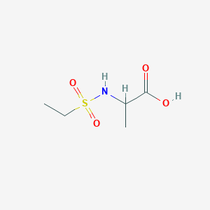 molecular formula C5H11NO4S B2931305 2-Ethanesulfonamidopropanoic acid CAS No. 908578-43-8