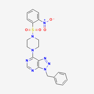 molecular formula C21H20N8O4S B2931313 3-苄基-7-(4-((2-硝基苯基)磺酰基)哌嗪-1-基)-3H-[1,2,3]三唑并[4,5-d]嘧啶 CAS No. 941978-94-5
