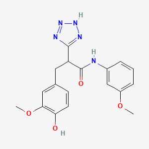 molecular formula C18H19N5O4 B2931316 3-(4-hydroxy-3-methoxyphenyl)-N-(3-methoxyphenyl)-2-(2H-tetrazol-5-yl)propanamide CAS No. 483995-81-9