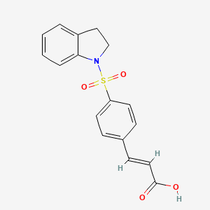 molecular formula C17H15NO4S B2931321 3-[4-(2,3-二氢-吲哚-1-磺酰基)-苯基]-丙烯酸 CAS No. 379729-42-7