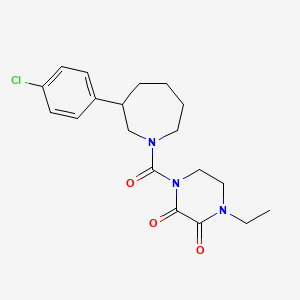 molecular formula C19H24ClN3O3 B2931323 1-(3-(4-Chlorophenyl)azepane-1-carbonyl)-4-ethylpiperazine-2,3-dione CAS No. 1795302-81-6