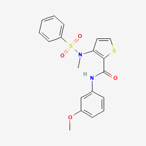 molecular formula C19H18N2O4S2 B2931340 N-(3-甲氧基苯基)-3-(N-甲基苯磺酰胺基)噻吩-2-甲酰胺 CAS No. 1226438-60-3