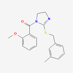 molecular formula C19H20N2O2S B2931348 (2-methoxyphenyl)(2-((3-methylbenzyl)thio)-4,5-dihydro-1H-imidazol-1-yl)methanone CAS No. 851803-23-1