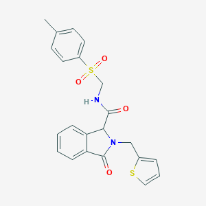 molecular formula C22H20N2O4S2 B293135 N-{[(4-methylphenyl)sulfonyl]methyl}-3-oxo-2-(2-thienylmethyl)-1-isoindolinecarboxamide 