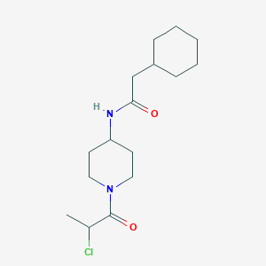 molecular formula C16H27ClN2O2 B2931354 N-[1-(2-Chloropropanoyl)piperidin-4-yl]-2-cyclohexylacetamide CAS No. 2411194-81-3