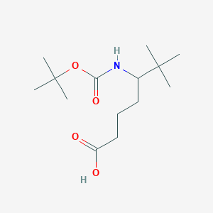 molecular formula C14H27NO4 B2931358 6,6-二甲基-5-[(2-甲基丙烷-2-基)氧羰基氨基]庚酸 CAS No. 2352725-05-2
