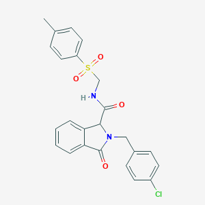 molecular formula C24H21ClN2O4S B293136 2-(4-chlorobenzyl)-N-{[(4-methylphenyl)sulfonyl]methyl}-3-oxo-1-isoindolinecarboxamide 