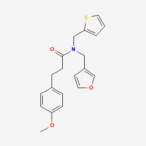 N-(furan-3-ylmethyl)-3-(4-methoxyphenyl)-N-(thiophen-2-ylmethyl)propanamide