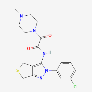 molecular formula C18H20ClN5O2S B2931371 N-[2-(3-chlorophenyl)-4,6-dihydrothieno[3,4-c]pyrazol-3-yl]-2-(4-methylpiperazin-1-yl)-2-oxoacetamide CAS No. 946354-28-5