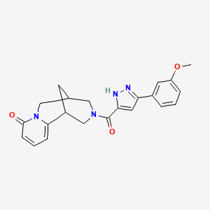 3-(3-(3-methoxyphenyl)-1H-pyrazole-5-carbonyl)-3,4,5,6-tetrahydro-1H-1,5-methanopyrido[1,2-a][1,5]diazocin-8(2H)-one