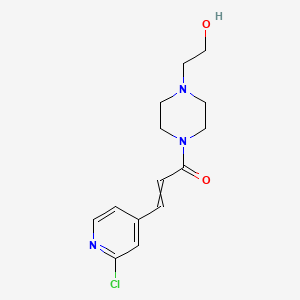 molecular formula C14H18ClN3O2 B2931387 3-(2-氯吡啶-4-基)-1-[4-(2-羟乙基)哌嗪-1-基]丙-2-烯-1-酮 CAS No. 1424622-24-1