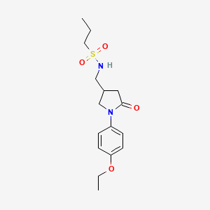 molecular formula C16H24N2O4S B2931388 N-((1-(4-ethoxyphenyl)-5-oxopyrrolidin-3-yl)methyl)propane-1-sulfonamide CAS No. 954655-60-8