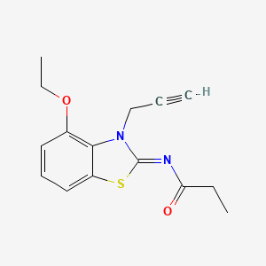 N-(4-ethoxy-3-prop-2-ynyl-1,3-benzothiazol-2-ylidene)propanamide