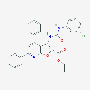 molecular formula C29H22ClN3O4 B293140 Ethyl 3-{[(3-chloroanilino)carbonyl]amino}-4,6-diphenylfuro[2,3-b]pyridine-2-carboxylate 