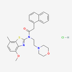 molecular formula C27H30ClN3O3S B2931402 N-(4-methoxy-7-methylbenzo[d]thiazol-2-yl)-N-(2-morpholinoethyl)-2-(naphthalen-1-yl)acetamide hydrochloride CAS No. 1330342-83-0