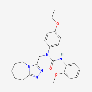 molecular formula C24H29N5O3 B2931403 1-(4-ethoxyphenyl)-3-(2-methoxyphenyl)-1-(6,7,8,9-tetrahydro-5H-[1,2,4]triazolo[4,3-a]azepin-3-ylmethyl)urea CAS No. 877812-08-3