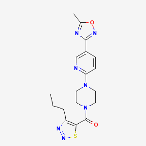 (4-(5-(5-Methyl-1,2,4-oxadiazol-3-yl)pyridin-2-yl)piperazin-1-yl)(4-propyl-1,2,3-thiadiazol-5-yl)methanone