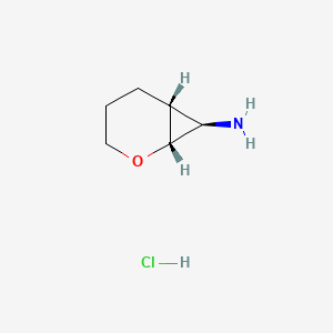 molecular formula C6H12ClNO B2931406 (1R,6R,7R)-2-氧代双环[4.1.0]庚烷-7-胺；盐酸盐 CAS No. 2138554-98-8