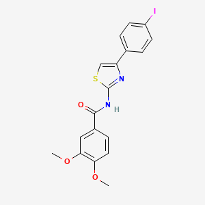 molecular formula C18H15IN2O3S B2931407 N-[4-(4-iodophenyl)-1,3-thiazol-2-yl]-3,4-dimethoxybenzamide CAS No. 330201-04-2