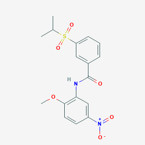 molecular formula C17H18N2O6S B2931410 3-(isopropylsulfonyl)-N-(2-methoxy-5-nitrophenyl)benzamide CAS No. 900009-67-8