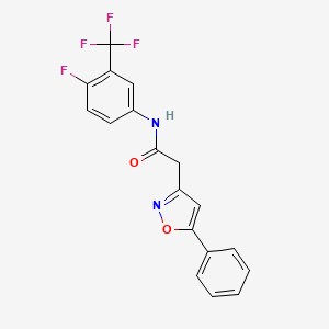 N-(4-fluoro-3-(trifluoromethyl)phenyl)-2-(5-phenylisoxazol-3-yl)acetamide