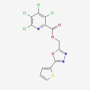 [5-(Thiophen-2-yl)-1,3,4-oxadiazol-2-yl]methyl 3,4,5,6-tetrachloropyridine-2-carboxylate