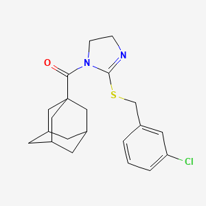 1-Adamantyl-[2-[(3-chlorophenyl)methylsulfanyl]-4,5-dihydroimidazol-1-yl]methanone
