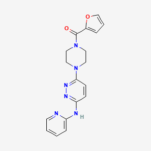 molecular formula C18H18N6O2 B2931424 Furan-2-yl(4-(6-(pyridin-2-ylamino)pyridazin-3-yl)piperazin-1-yl)methanone CAS No. 1021073-17-5