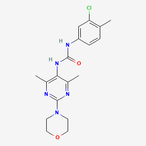 molecular formula C18H22ClN5O2 B2931428 1-(3-Chloro-4-methylphenyl)-3-(4,6-dimethyl-2-morpholinopyrimidin-5-yl)urea CAS No. 1448027-48-2