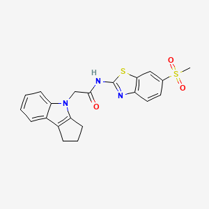 2-(2,3-dihydrocyclopenta[b]indol-4(1H)-yl)-N-(6-(methylsulfonyl)benzo[d]thiazol-2-yl)acetamide