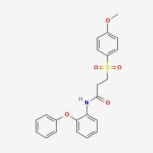 molecular formula C22H21NO5S B2931433 3-((4-甲氧基苯基)磺酰基)-N-(2-苯氧基苯基)丙酰胺 CAS No. 922985-21-5