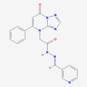 molecular formula C19H15N7O2 B293144 2-(7-oxo-5-phenyl[1,2,4]triazolo[1,5-a]pyrimidin-4(7H)-yl)-N'-(3-pyridinylmethylene)acetohydrazide 