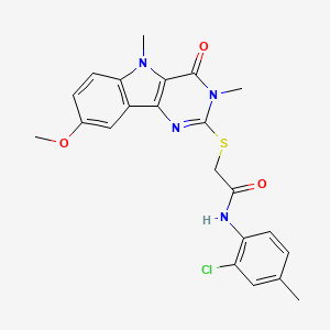 molecular formula C22H21ClN4O3S B2931444 2-[4-(cyclohexylcarbonyl)piperazin-1-yl]-N-cyclopentyl-6-(4-fluorophenyl)imidazo[2,1-b][1,3,4]thiadiazol-5-amine CAS No. 1112301-54-8