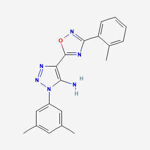 molecular formula C19H18N6O B2931445 1-(3,5-dimethylphenyl)-4-[3-(2-methylphenyl)-1,2,4-oxadiazol-5-yl]-1H-1,2,3-triazol-5-amine CAS No. 892744-41-1