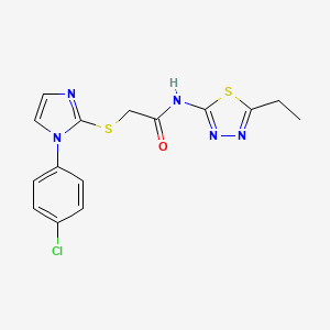 2-[1-(4-chlorophenyl)imidazol-2-yl]sulfanyl-N-(5-ethyl-1,3,4-thiadiazol-2-yl)acetamide