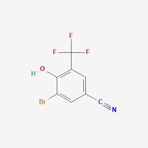 molecular formula C8H3BrF3NO B2931447 3-Bromo-4-hydroxy-5-(trifluoromethyl)benzonitrile CAS No. 1891662-49-9