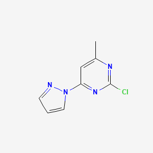 molecular formula C8H7ClN4 B2931450 2-chloro-4-methyl-6-(1H-pyrazol-1-yl)pyrimidine CAS No. 1248241-65-7